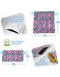 Crazy Safety Reusable Sandwich Bag Pack of 3 Dual Layer Washable Lunch Baggies Dishwasher Safe Eco Friendly Cloth Wraps Easy Open Zipper for Kids - B08C2KH1MXC