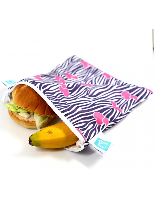 Crazy Safety Reusable Sandwich Bag Pack of 3 Dual Layer Washable Lunch Baggies Dishwasher Safe Eco Friendly Cloth Wraps Easy Open Zipper for Kids - B08C2KH1MXC