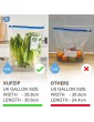 Food Storage Freezer Bags by XupZip™ | Heavy Duty Slider Ziplock Bags | Airtight Smart Zip Bags with Expandable Bottom | Stand and Fill BPA Free Food Storage Bags – 30 x Gallon Food Bags 4.55L - B08BVY2X6BO