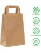 Frenterprises 100 Brown Paper Bags with Handles Carrier Bags Medium Paper Bags 8.5x10x4.3 Sandwich Bags Paper Gift Bags Recycled Paper Bags - B08Z6WN9G3D