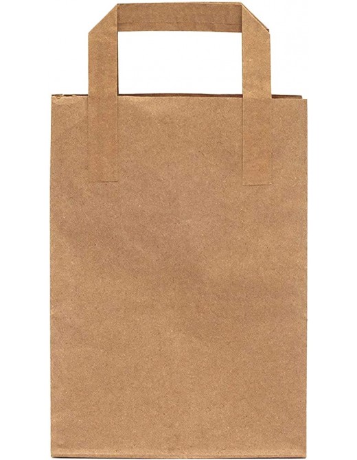 Frenterprises 100 Brown Paper Bags with Handles Carrier Bags Medium Paper Bags 8.5x10x4.3 Sandwich Bags Paper Gift Bags Recycled Paper Bags - B08Z6WN9G3D