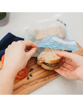 Nom Nom Reusables – 4 Reusable Sandwich Bags large ziplock bags for sandwiches bagels soup or salads freezer safe and dishwasher safe - B08MV8PKKHK