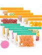 Reusable Sandwich & Snack Bags 10 Pack Ziplock Food Storage Freezer Lunch Bags for Make-up Travel Home Organization Eco Friendly for Reducing Plastic Green + Orange - B081F3C5Y2J