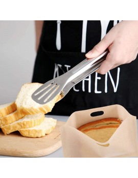 Toastie Bags for Toaster Reusable Toaster Pockets Toasted Sandwich Bags FDA Approved Heat Resistant Non-Stick in 3 Different Sizes 6pcs with Food Tong 1pcs - B08H518MM4W