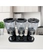 Baoblaze Triple Cereal Dispenser Dry Food Plastic Canister Designed to Freshness and Flavour Black - B09B32FGZLK