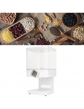 Cereal Dispenser White Transparent Grain Dispenser Plastic Material for All Kinds Dry Food - B0B19D3PMLX