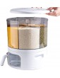 EUBEISAQI 6-Grid Rotating Rice Bucket Dry Food Dispenser 360 Degree Rotating Round Rice Storage Container Large Grain Dispenser Cereal Storage Container for Kitchen - B0B1QB75LSG