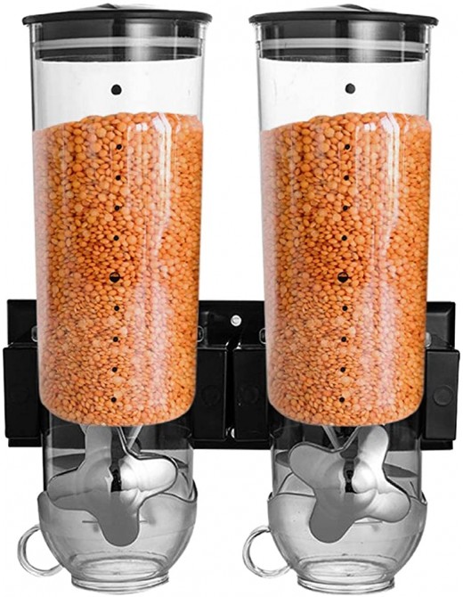 GIMOCOOL Wall Mount Dispenser | Indispensable Dry Goods Dispensers Cereal Maker | Grid Grain Storage Bin Kitchen Storage Organizer For Food Nuts Flour Maker - B0B1YWVS3DW