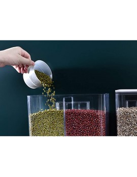 GUMEI Cereal Dispenser 1 1.5 3L Wall Mounted Divided Rice Cereal Dispenser Kitchen Dry Food Container - B096NX71YVG
