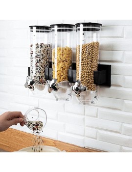 Loandicy Wall Mount Dispenser Indispensable Dry Goods Dispensers Cereal Maker,Indispensable Dry Goods Container For Grid Grain Candy Nuts Food Snack Bottles Large Capacity - B0B1XPCTYGT