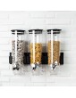 Rurbeder Triple Dry-Food Dispenser | Indispensable Dry Goods Dispensers Cereal Maker Indispensable Dry Goods Container For Grid Grain Candy Nuts Food Snack Bottles Large Capacity - B0B1YVK2KKY