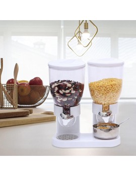 SANZH Double Cereal Dispenser Dry Food Dispenser Clear Cereal Dispenser Kitchen Storage Tank for Sweets Nuts Granola Space Saving - B0B2S867DYC