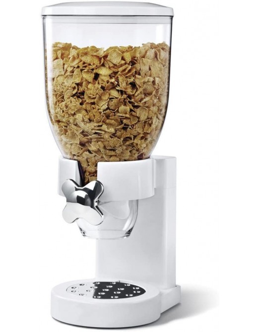 Shine ® Single Cereal Dispenser Dry Food Container Pasta Kitchen Machine White & Black White - B06X9XKSNVZ