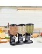 shizuku Triple Cereal Dispenser | Commercial Cereal Dispenser Triple Food Dispensers,Three Canister Food Storage Container for Candy Nut Grain Granola Snack - B09Z5ZTBZ3P