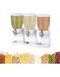 YLYY Triple Food Dispenser Commercial Cereal Dispenser Triple Food Dispensers Nut Candy Dispenser Three Canister for Kitchen Countertop Large Capacity - B09Z5VRY1XT