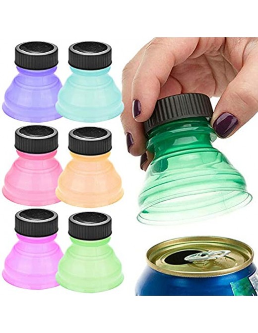 6Pcs Color Mixed Reusable Snap On Pop Can Convert Soda Savers Bottle Caps Seal Closure for Beer Soda Canned Drinks for Cool Coke Drink Lids - B08GKMNCZWX