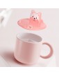 Alipis 2Pcs Ceramic Mug Lid Cat Design Coffee Cup Lid Cartoon Mug Cover Coffee Cup Mug Covers Drink Cup Cover for Hot and Cold Beverages Supplies Pink - B0B1ZJBYSFN