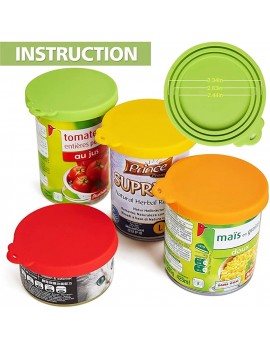 IENNSA 3 In 1 Reusable Food Storage Keep Fresh Tin Cover Cans Cap Pet Can Box Cover Silicone Can Lid Hot Kitchen Supply Color : Orange - B0928N8X1XT