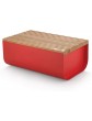 Alessi Mattina BG03 R Design Bread Bin Steel Colored with Epoxy Resin Bamboo Wood Red - B086GZYYCCT