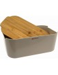Alpina Reusable Plastic Bread Bin Storage Box with Bamboo Cutting Board Lid - B09MYYDZYSX