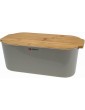 Alpina Reusable Plastic Bread Bin Storage Box with Bamboo Cutting Board Lid - B09MYYDZYSX