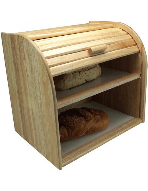 Apollo RB Bread Bin Doubledecker Wood Multi-Colour 38 x 25 x 36cm - B00465IHQYK