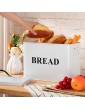 BEJOY Large Bread Box With Lid Equipped With Movable Handle Storing Bread And Other Food With Bread Lettering White 12.2W x6.5D x9.3H - B094PZQT14N