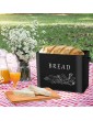 Bread Bin Herogo Metal Bread Box with Wooden Lid for Cutting Bread Board Extra Large Bread Holder Holds 2 Loaves Space Saving Bread Storage for Kitchen Countertop 33x18x24.5cm Black - B09Q84WKM4F