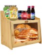 Bread Box,2 Layer Large Capacity Wood Bread Bin for Kitchen Bread Container with Large Capacity - B096Q1VL18D