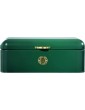 Daewoo Emerald Bread Bin KAS1819 Metal Chest Style Lid Food Storage Container Green with Embossed Gold Motif and Handle Size 42.5 X 22.8 X16.5CM - B0924DGL3TK