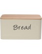 EHC Bread Bin With Bamboo Lid Bread Box Bread crock Tin Bread Storage Canister for Kitchen Counter Baked Goods Container Storage for Home-Made Bread Rolls Pastries Cream - B07R4C457YR
