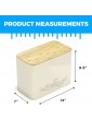 Extra Large Space Saving Vertical Cream Bread Bin with Eco Bamboo Cutting Board Lid Holds 2 Loaves White Extra Large Farmhouse Bread Bins for Kitchen Bread Storage Box - B01M0VGLV8Y