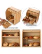 G.a HOMEFAVOR 2-Layer Bamboo Bread Bin with Removable Layer Self Assembly - B07Y36CMZSB