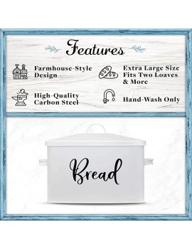 Home Acre Designs Bread Box Large Farmhouse Decor Style Pantry Organization and Storage Container for Countertop Rustic Kitchen Decor - B0873YLC84K