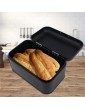 Jadpes Food Storage Container Retro Solid Bread Bin Box Large Capacity Kitchen Storage Container for Kitchen Bread Box Sous Vide Food Black - B07XPBQ4JQD