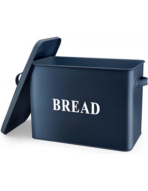Joyfair Stainless steel bread bin dark blue - B091TPF1K5Q