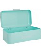 Juvale Bread Box For Kitchen Stainless Steel Bread Bin Storage Container For Loaves Pastries And More Retro Vintage Inspired Design Light Blue 16.75 X 9 X 6.5 Inches - B01E59ZE9SM