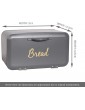 Large Bread Bin Kitchen Loaf Storage Box Front Opening Grey by Crystals® - B08HZBN6TSC