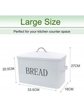 Large Bread Bin Metal Bread Box Bread Storage for Kitchen Countertop White Bread Storage Container Large Capacity for Loaves Muffins Bagels Sandwiches Kitchen Decor and Farmhouse Decor - B08PNPWZLFU