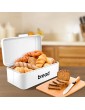 Onader Bread Bin Metal Bread Box for Kitchen Countertop Retro Vintage Style Bread Loaf Pastries Dry Food Storage Container Kitchen Décor & Space-Saving Healthy & Large Capacity – White - B09VPC8KN1Z