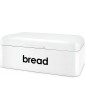 Onader Bread Bin Metal Bread Box for Kitchen Countertop Retro Vintage Style Bread Loaf Pastries Dry Food Storage Container Kitchen Décor & Space-Saving Healthy & Large Capacity – White - B09VPC8KN1Z