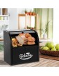 Pitmoly Stainless Steel Bread Box 2 Layer Roll Top Bread Boxes Large Capacity Food Storage Container for Kitchen Counter Metal Bread Bin Bread Holder for Countertop 12.6 x 9.7 x 12.8 Black - B09571RJFFF