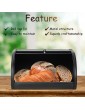 Roll Top Bread Box Metal Home Storage Bin with Roll Up for Kitchen Easy Storage Bread Box Holder Lid Black - B08PQMH34BP