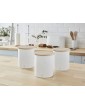 Swan Nordic Cotton White Kitchen Accessory Set with Bread Bin and Cutting Board Lid and Set of 3 Storage Canisters Bamboo Lids Handy Storage Soft Matte Finish STP1022WHTN - B07XX5XVPTN