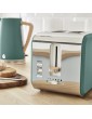 Swan Nordic Green 6 Piece Kitchen Set Including 1.7L Jug Kettle 2 Slice Toaster Bread Bin and Set of 3 Tea Coffee & Sugar Canisters. Scandinavian Design Matching Green Kitchen Set - B09Y9GRGZ5A