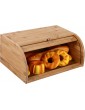 TOLEAD Bamboo Bread Bin Roll Top Bread Box Kitchen Food Storage Bread Container - B08LV3ZWYWN