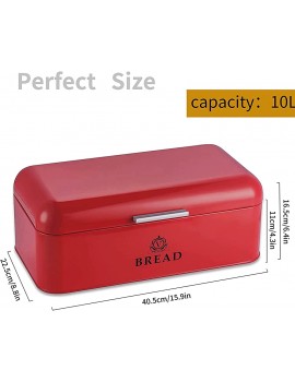 vancasso Metal Bread Bin 10L Extra Large Red Bread Box Holds 2+ Loaves of Bread Perfect Metal Storage Tin to Keep Your Bread Bagels Pastries Rolls and Buns Fresh for a Long Time - B09GB4XWFKE