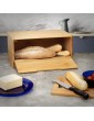 woodluv Bread Bin Countertop Bread Storage for Kitchen With Drop Down Front Lid 36.5 x 19.5 x 17.5 cm - B00F2GJYUYL