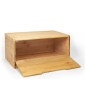woodluv Bread Bin Countertop Bread Storage for Kitchen With Drop Down Front Lid 36.5 x 19.5 x 17.5 cm - B00F2GJYUYL