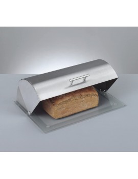 Zeller 27278 39 x 29 x 15.3 cm Bread Bin Glass Stainless Steel - B003ESGD1KC